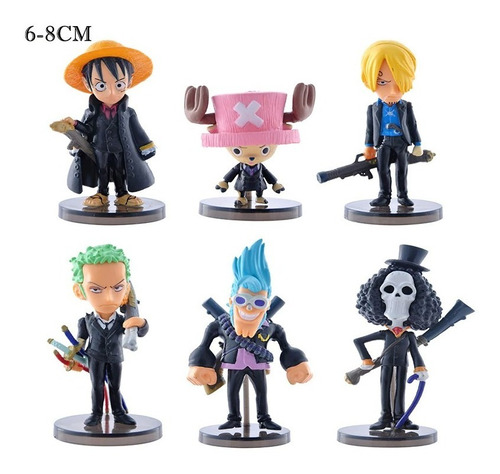 Kit 6 Action Figure One Piece Filme Z Luffy Zoro Sanji Brook